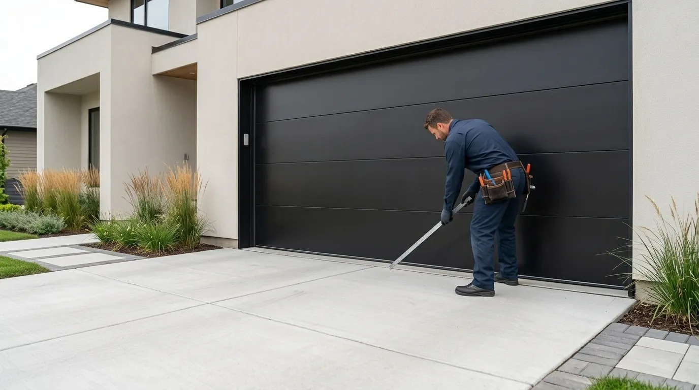 Modern flush garage door